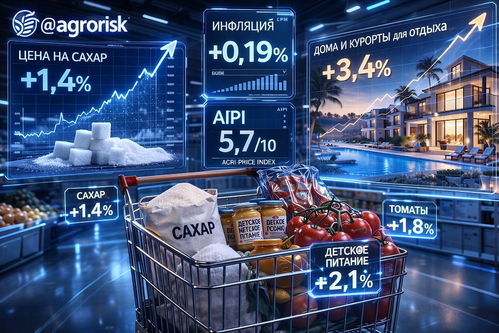 Сахар рвётся вперёд, туризм не сдаёт позиции. Анализ потребительских цен 31 марта – 6 апреля 2026